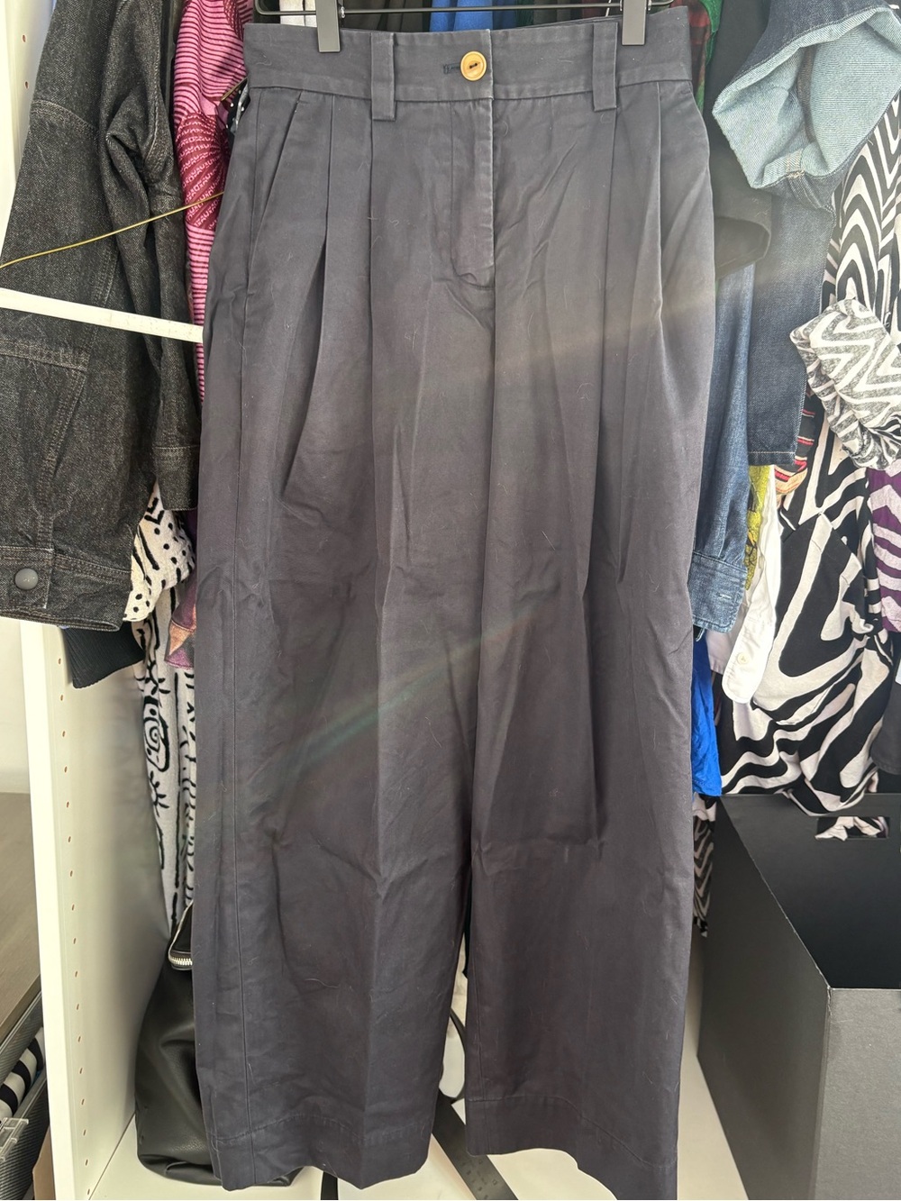 Cropped wide leg trousers